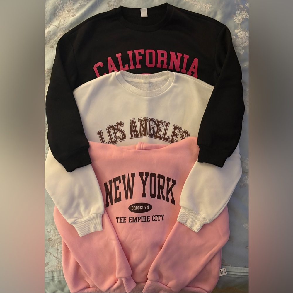 California, Los Angeles, New York Sweatshirt Set